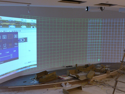 案例圖片 短距投影機曲面拼接融合
